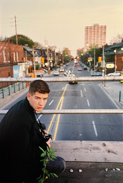 Me with my Minolta X-700, Toronto, 1990. Photo by Mieke Kooij.